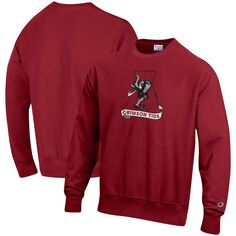 Мужской пуловер обратного переплетения с логотипом Crimson Alabama Crimson Tide Vault, толстовка с капюшоном Champion