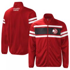 Мужская спортивная куртка Carl Banks Red Atlanta Hawks Power Pitcher с молнией во всю длину G-III