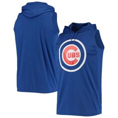 Мужской пуловер с капюшоном без рукавов Royal Chicago Cubs Stitches