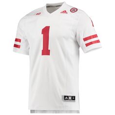 Мужская белая футбольная майка №1 Nebraska Huskers Team Premier adidas