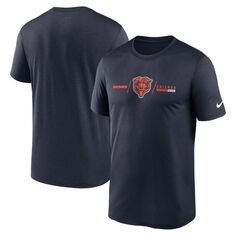 Мужская темно-синяя футболка Chicago Bears Horizontal Lockup Legend Performance Nike