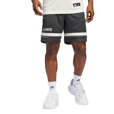 Мужские темно-серые баскетбольные шорты в стиле ретро Kansas Jayhawks с обратной стороны adidas