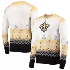 Мужской белый вязаный пуловер с большим логотипом FOCO New Orleans Saints