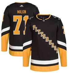 Мужская черная футболка Pittsburgh Penguins 2021/22 Evgeni Malkin Alternate Primegreen Authentic Pro Player adidas