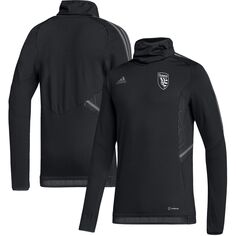 Мужская черная/серая утепленная футболка San Jose Earthquakes AEROREADY с регланами adidas