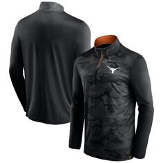 Мужская фирменная черная куртка Texas Longhorns Depth Chart с камуфляжной жаккардовой молнией на четверть молнии Fanatics
