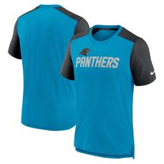 Мужская синяя/черная футболка с цветным рисунком Carolina Panthers с названием команды Nike