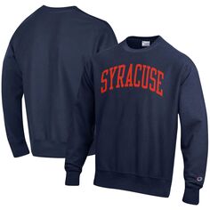 Мужской темно-синий пуловер с оранжевой аркой Syracuse обратного переплетения Champion