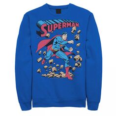Мужская винтажная толстовка с плакатом Superman Smash Rocks DC Comics