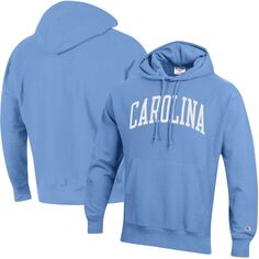 Мужской пуловер с капюшоном Carolina Blue North Carolina Tar Heels Team Arch обратного переплетения Champion