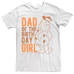 Мужская футболка Flinstones Fred Dad Of The Birthday Girl с надписью Licensed Character