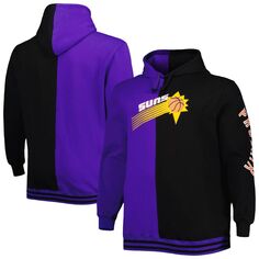 Мужской Mitchell &amp; Ness фиолетовый/черный пуловер с капюшоном Phoenix Suns Big &amp; Tall Hardwood Classics