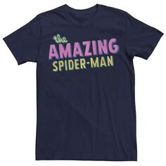 Мужская футболка с логотипом The Amazing Spider-Man, Синяя Marvel, синий