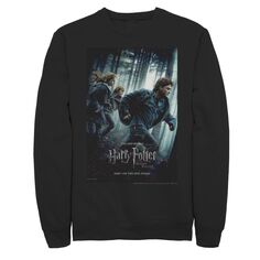 Мужской флисовый пуловер с групповым фото и плакатом «Дары смерти» Harry Potter