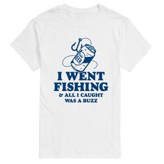 Мужская футболка с рисунком Пошел на рыбалку, поймал кайф License, белый