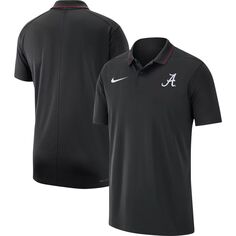 Мужская черная футболка-поло Alabama Crimson Tide 2023 Coach Performance Nike