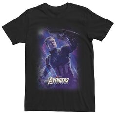 Мужская футболка с плакатом «Капитан Америка: Мстители: Финал» и галактическим плакатом Marvel