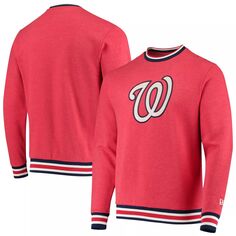 Мужской красный свитшот с принтом Washington Nationals Ringer New Era