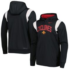 Мужской черный пуловер с капюшоном Iowa State Cyclones 2022 Sideline Performance Nike
