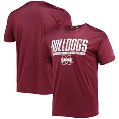 Мужская темно-бордовая футболка Mississippi State Bulldogs с надписью Slash Champion
