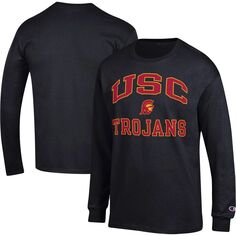 Мужская черная футболка USC Trojans High Motor с длинным рукавом Champion