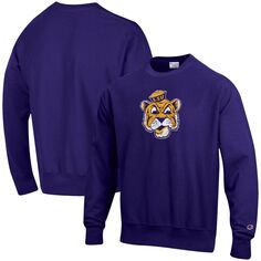 Мужской фиолетовый пуловер обратного плетения с логотипом LSU Tigers Vault, свитшот Champion