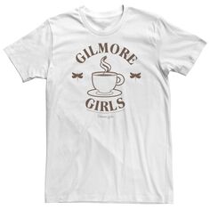 Мужская футболка с логотипом Gilmore Girls Coffee Cup Licensed Character, белый