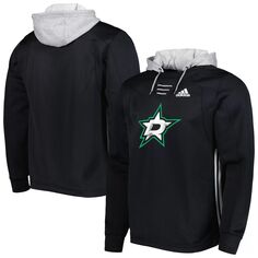 Мужской черный пуловер с капюшоном и кружевом Primeblue Team Dallas Stars Skate adidas