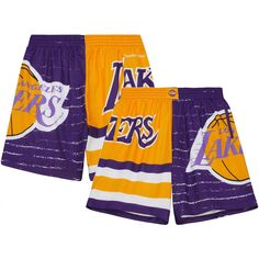 Мужские шорты Mitchell &amp; Ness фиолетовые/золотые Los Angeles Lakers Jumbotron 3.0