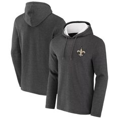 Мужская коллекция NFL x Darius Rucker от Fanatics Heathered Charcoal New Orleans Saints вафельный вязаный пуловер с капюшоном