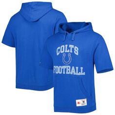 Мужской пуловер с капюшоном с короткими рукавами Mitchell &amp; Ness Royal Indianapolis Colts