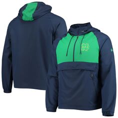 Мужской темно-синий анорак Notre Dame Fighting Irish Gameday Performance с молнией до половины Under Armour