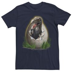Мужская футболка с рисунком «Парк Юрского периода Raptor Breaking The Egg», Синяя Jurassic World, синий