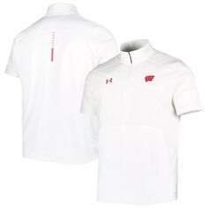 Мужская белая куртка на молнии Wisconsin Badgers Motivate 2.0 Under Armour