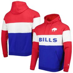 Мужской пуловер с капюшоном Royal/Buffalo Bills с цветными блоками New Era