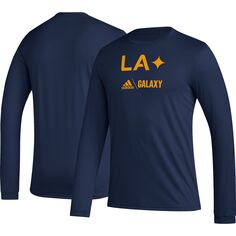 Мужская темно-синяя футболка с длинным рукавом LA Galaxy Icon adidas