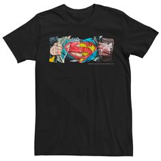 Мужская футболка с логотипом DC Comics и Суперменом из рваной бумаги Licensed Character