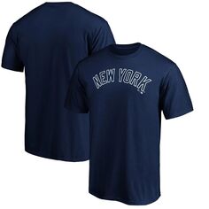Мужская темно-синяя футболка с официальной надписью New York Yankees Fanatics