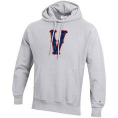 Мужской серый пуловер с капюшоном Virginia Cavaliers Team Vault Logo обратного плетения Champion