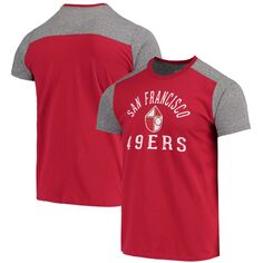 Мужская футболка алого/серого цвета с нитками San Francisco 49ers Gridiron Classics Field Goal Slub Majestic