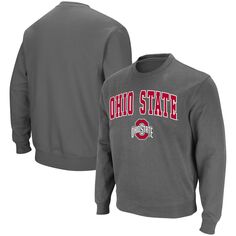 Мужской темно-серый свитшот из саржевого пуловера Ohio State Buckeyes Team Arch &amp; Logo Tackle Colosseum