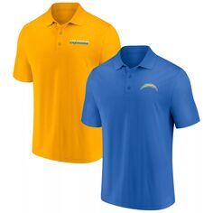Мужской фирменный комплект из двух пар футболок-поло с фирменным пудрово-синим/золотым цветом Los Angeles Chargers Dueling Fanatics