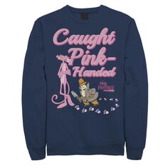 Мужской флисовый пуловер с рисунком Pink Panther Caught Pink Hands Licensed Character, синий