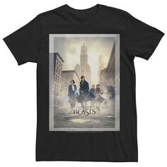 Мужская футболка с изображением группового снимка «Фантастические твари» и постер фильма Harry Potter