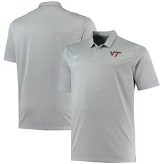 Мужские серые кеды Virginia Tech Hokies Big &amp; Tall Performance Polo Nike