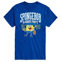Футболка с рисунком отбивающего Big &amp; Tall Sponge Bob Squarepants Nickelodeon, синий