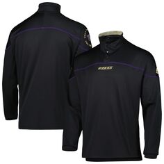 Мужская черная вязаная куртка на четверть кнопки Washington Huskies AEROREADY adidas