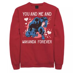 Мужской флисовый пуловер с рисунком Black Panther You And Me Valentine Marvel