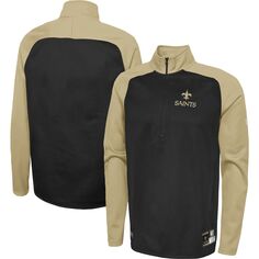 Мужская черная куртка New Orleans Saints Joint Authentic O-Line с молнией до половины длины реглан New Era