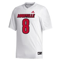 Реплика мужского белого джерси выпускника команды Louisville Cardinals № 8 №8 adidas